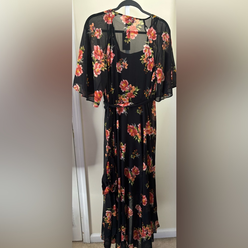 Floral Print City Chic Wrap Dress~Size 12